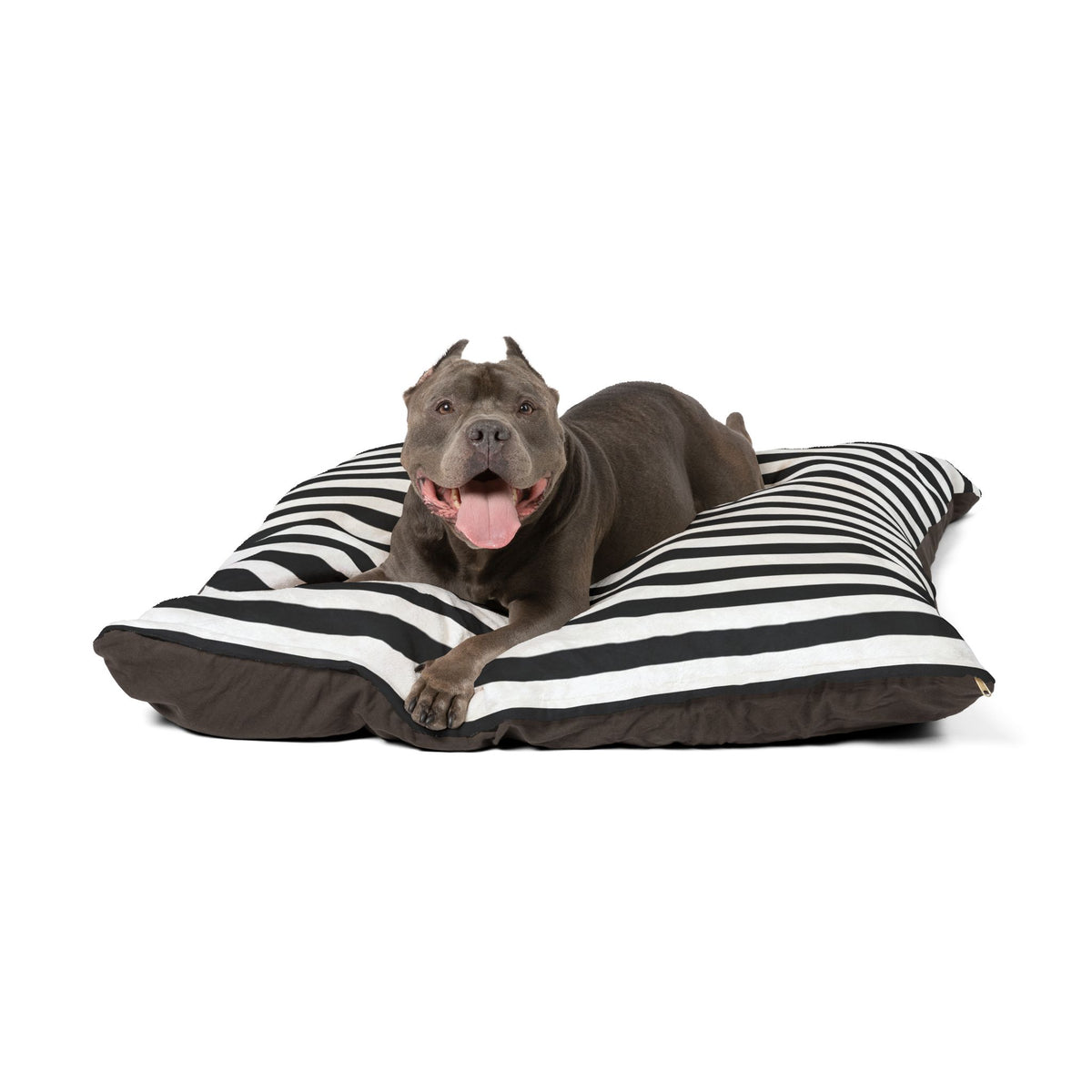 Striped Black & White Pet Bed — Cozy Plush Cushion for Dogs & Cats