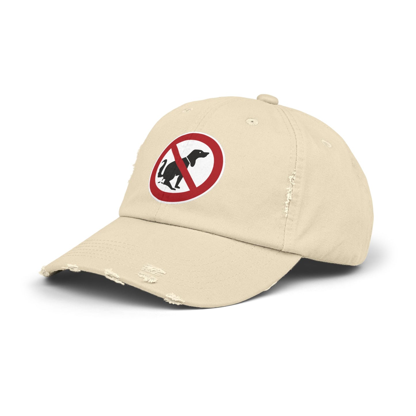 Unisex Distressed Cap with No Dogs Allowed Design | Casual Wear, Dog Owners Gift, Trendy Cap for Pet Lovers, Outdoor Style