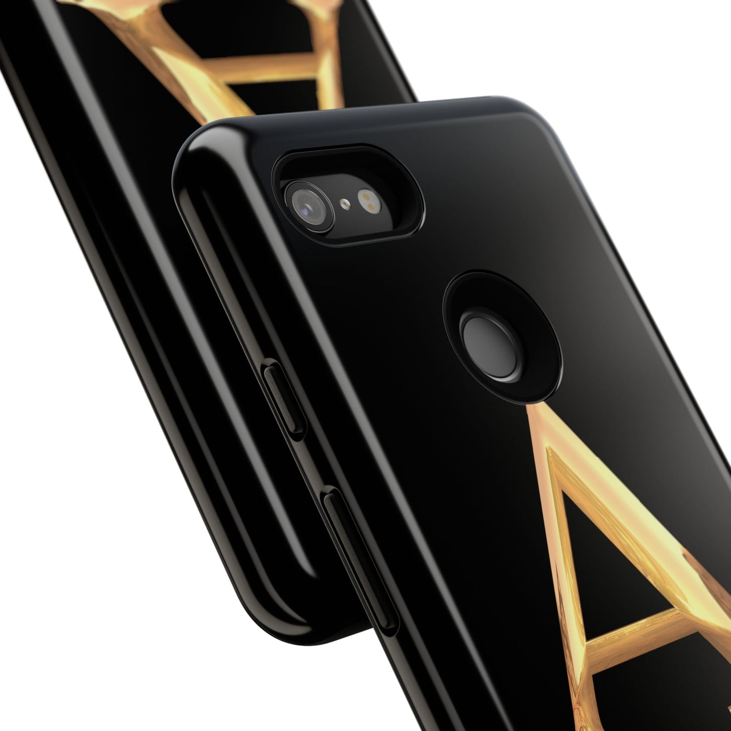 Custom Phone Case with Gold Letter A, Monogrammed Gift, Tough Protective Case, Personalized Phone Accessory, Unique Phone Cover