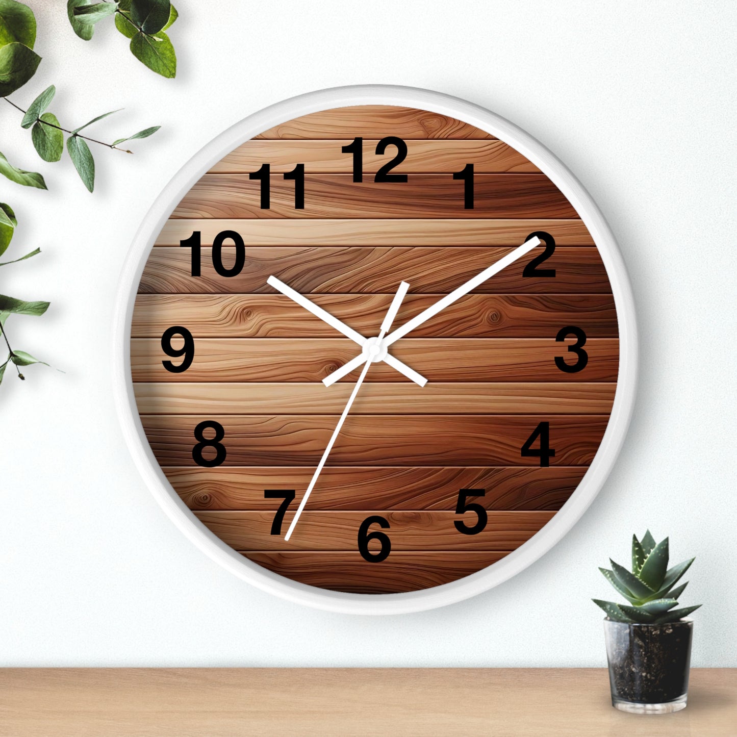 Rustic Wood Wall Clock - Natural Timber Home Decor, Gift for Housewarming, Wedding, Decorative Timepiece, Boho Style, Unique Design