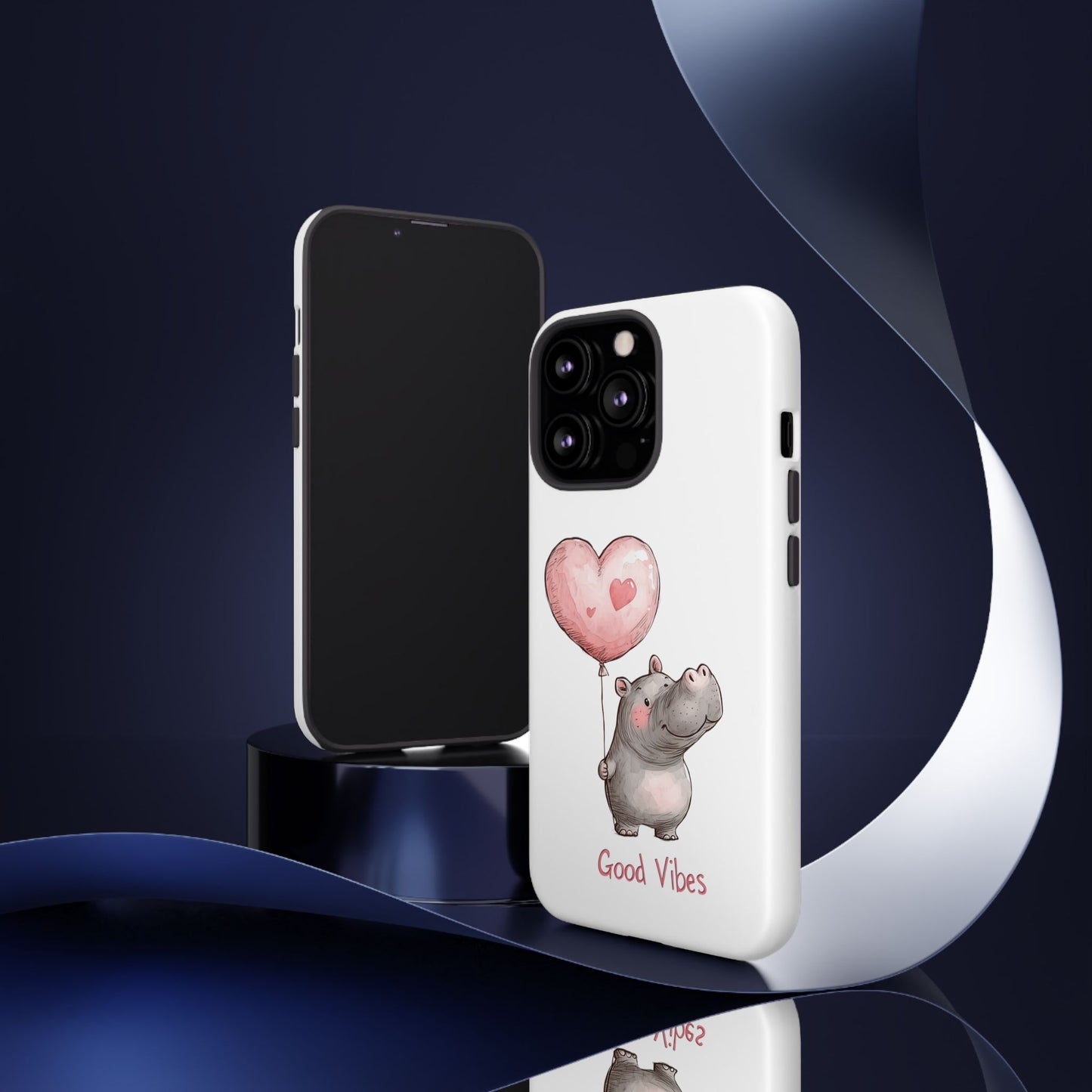 Cute Hippo Phone Case - Good Vibes Design, Animal Lover Gift, Fun Accessory, Birthday Present, Phone Accessories