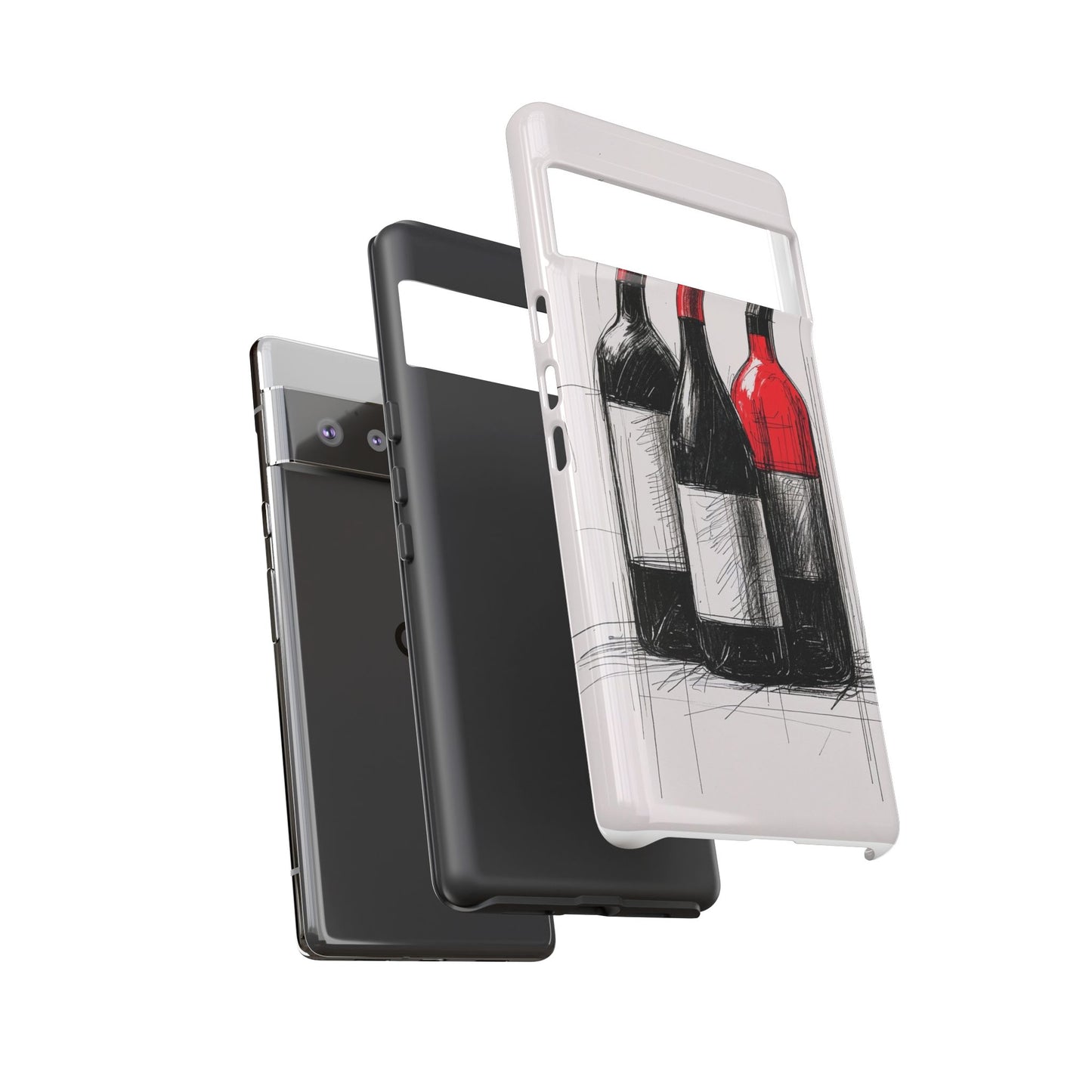 Wine Lover's Phone Case, Tough Phone Cover, Artistic Wine Design, Gift for Wine Enthusiasts, Customizable Case, Unique Wine Art