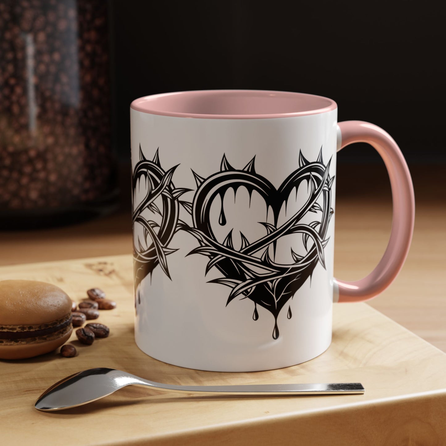 Gothic Heart Mug, Unique Art Coffee Cup for Gifting, Gothic Home Decor, Perfect for Friends, Gothic Style Drinkware