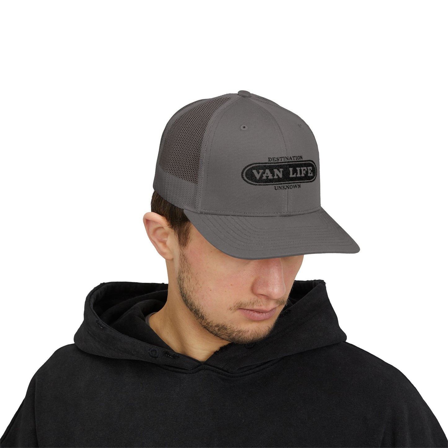 Van Life Snapback Trucker Cap, Adventure Hat, Travel Gift, Bohemian Style Cap, Outdoor Lifestyle Gear, Vacation Ready Accessory