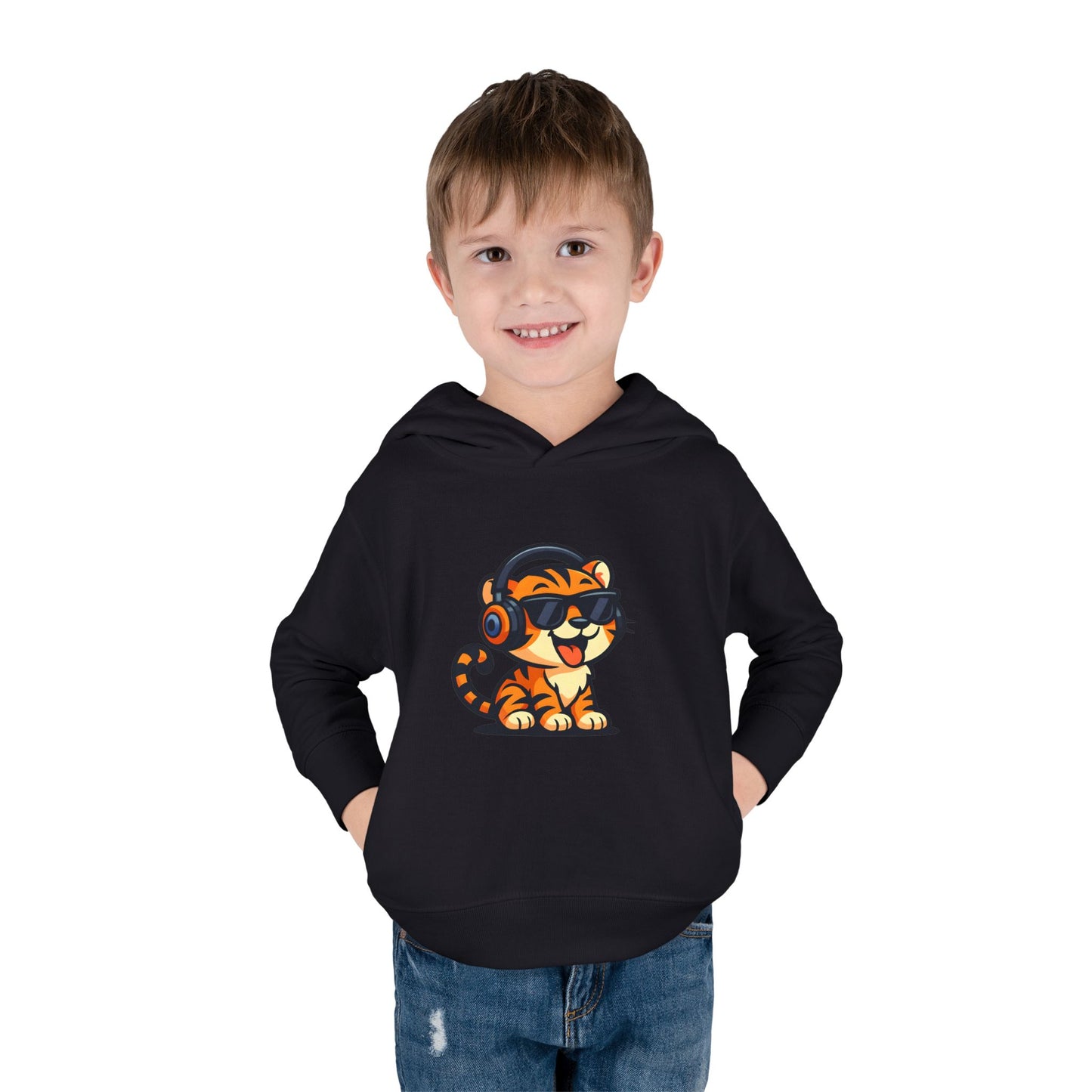 Toddler Cool Cat Fleece Hoodie - Fun Kids Apparel for Playtime, Birthday Gift, Nursery, Casual Wear, Music Lovers