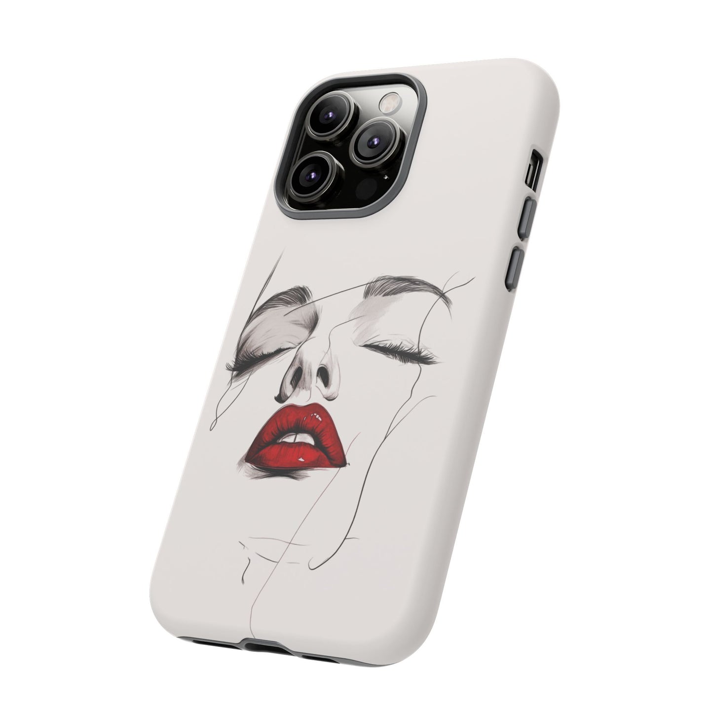 Stylish Phone Case with Artistic Lip Design, Femme Tech Accessory, Trendy Device Cover, Gift for Her, Unique Phone Accessories