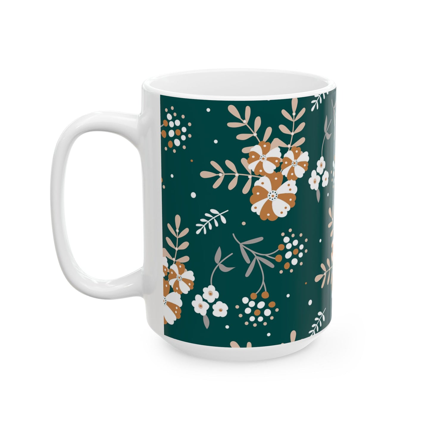 Floral Ceramic Mug | Botanical Tea Cup, Gift for Her, Coffee Lover, Housewarming, Relaxation, Unique Design