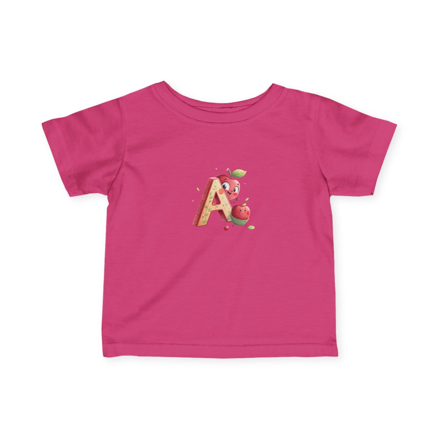 Apple-Themed Infant Tee, Cute Baby Shirt, Baby Clothes, Personalized Gift, Toddler Outfit, Fruit Graphic Tee