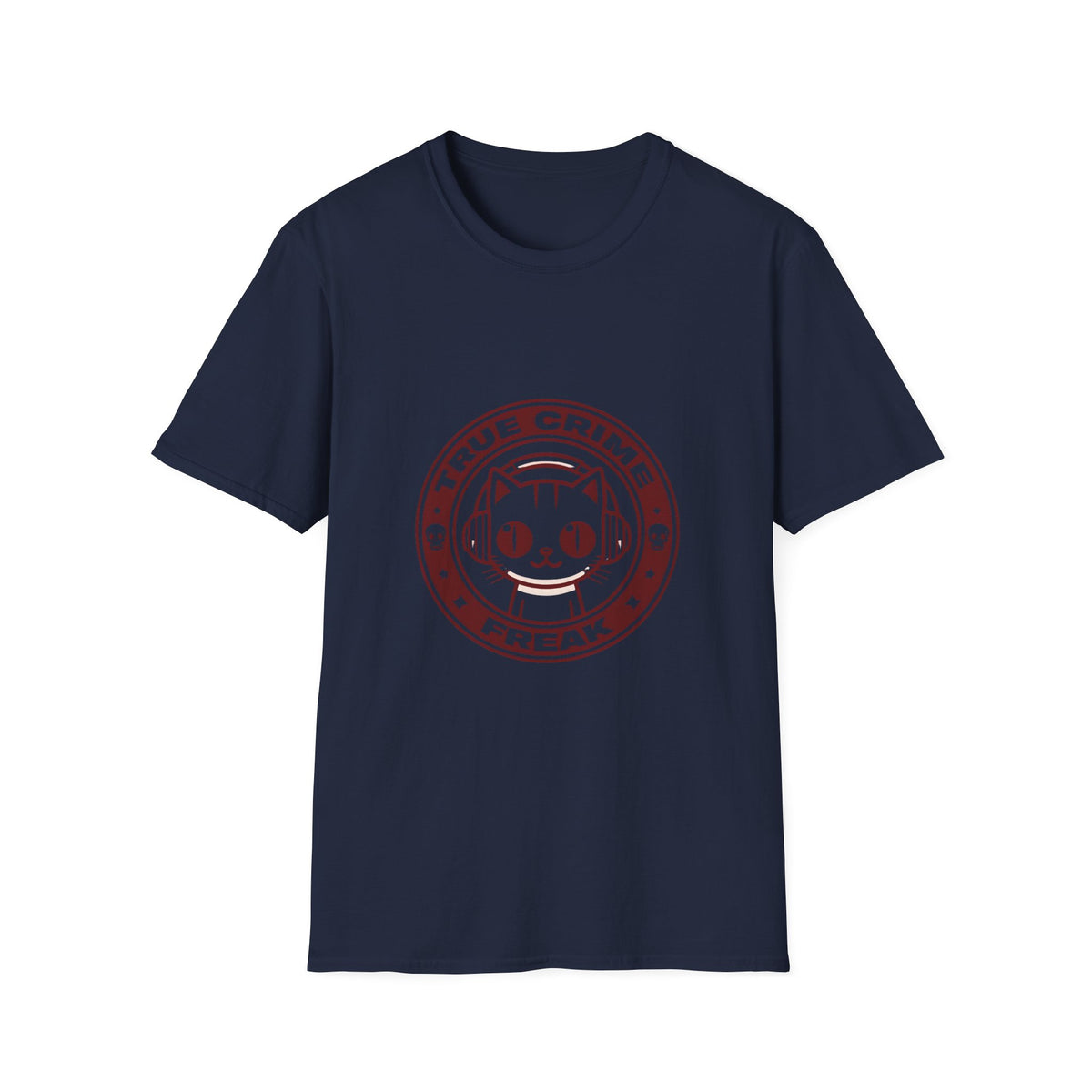 True Crime Freak Cat T-Shirt – Cute Kitty Badge Tee for True Crime Fans