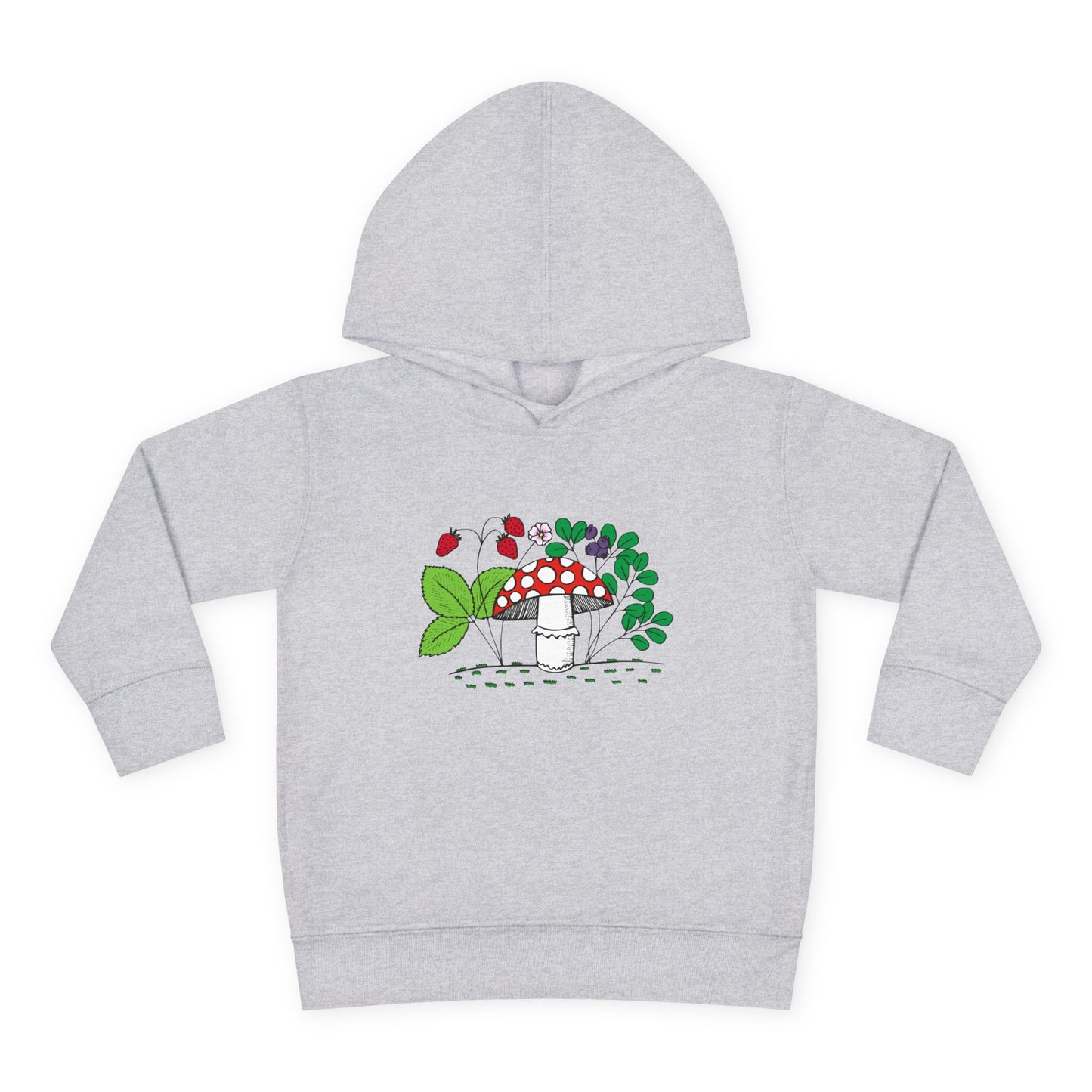 Whimsical Toddler Pullover Fleece Hoodie, Cute Sweater for Kids, Cozy Fall Fashion, Mushroom Design, Halloween Outfit, Gift for Toddlers