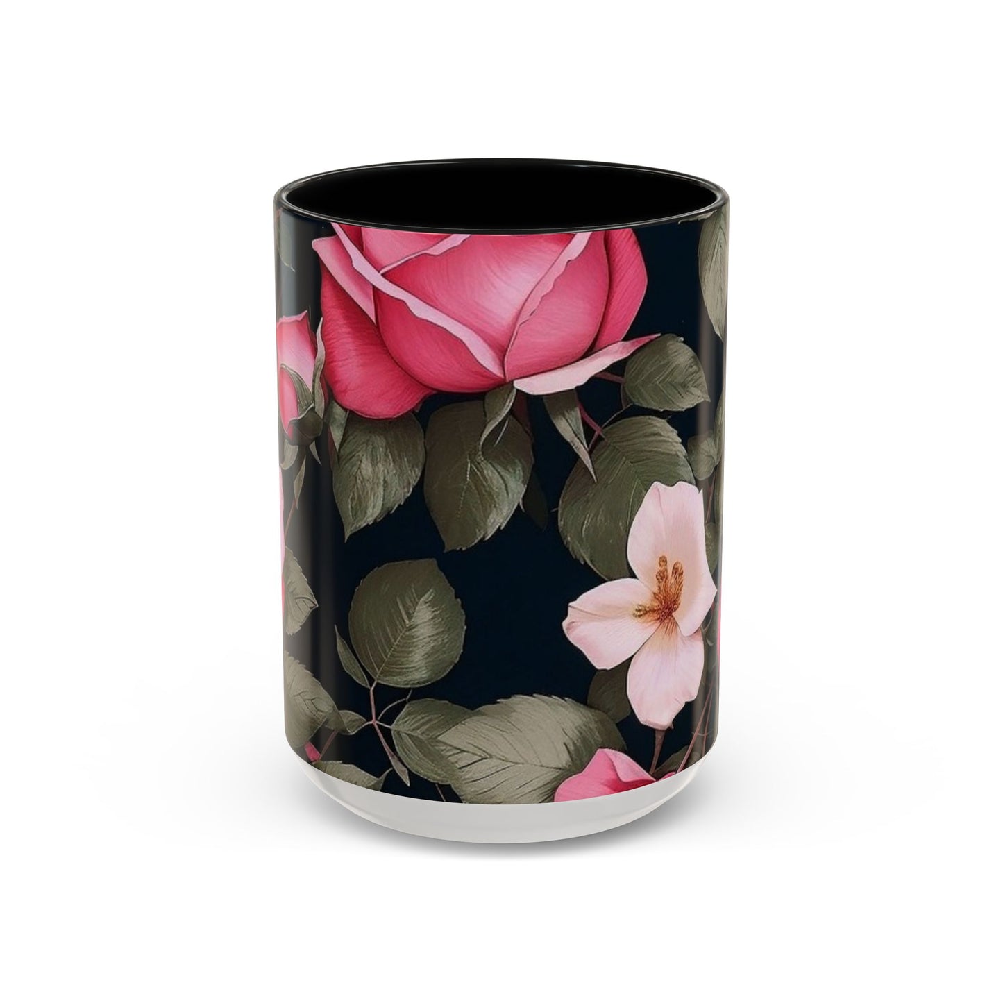 Floral Accent Coffee Mug, Gift for Her, Cute Floral Mug, Spring Decor, Coffee Lover Gift