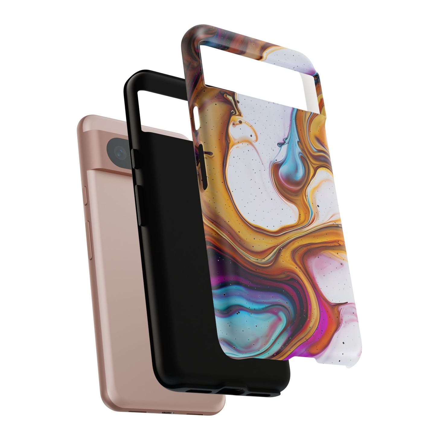Artistic Phone Case, Tough Cases with Colorful Marble Design