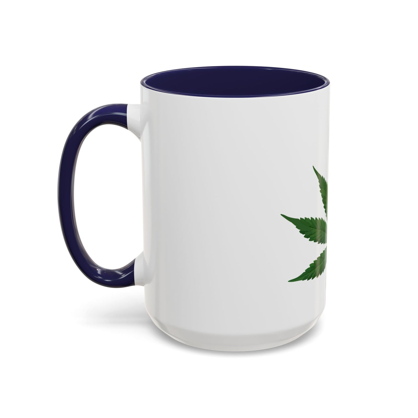 Marijuana Leaf Accent Coffee Mug | Cannabis Lover's Gift, Unique Coffee Cup, Pothead Mug, Stoner Gift Idea, Greenery Decor