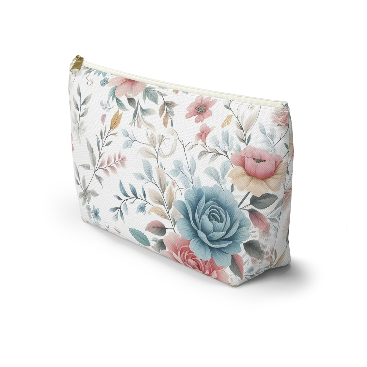 Floral Accessory Pouch, Makeup Bag, Cosmetic Case, Travel Organizer, Gift for Her, Floral Print Pouch