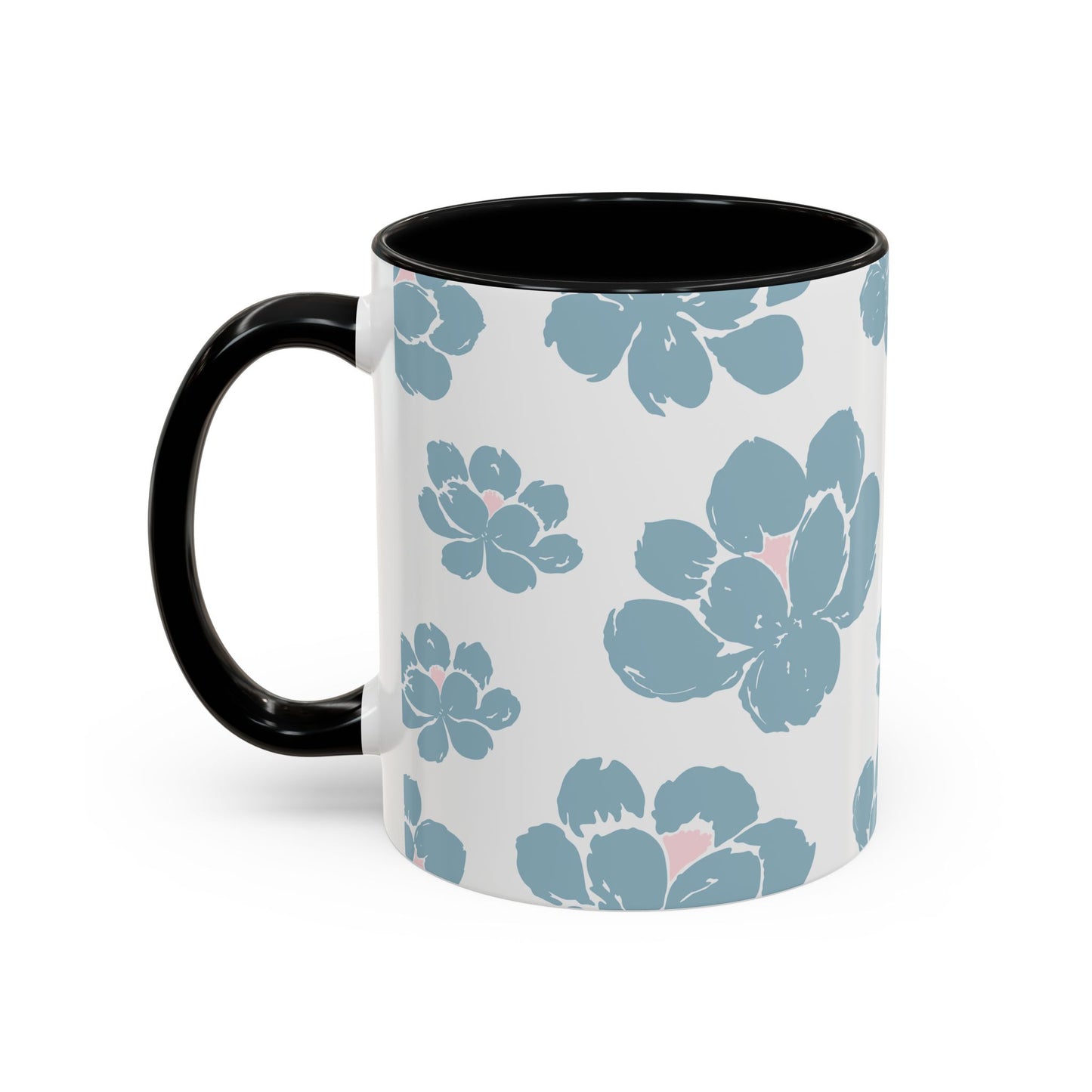 Floral Accent Coffee Mug - Elegant Drinkware, Perfect Gift for Her, Home Decor, Mother's Day, Birthday, Coffee Lovers