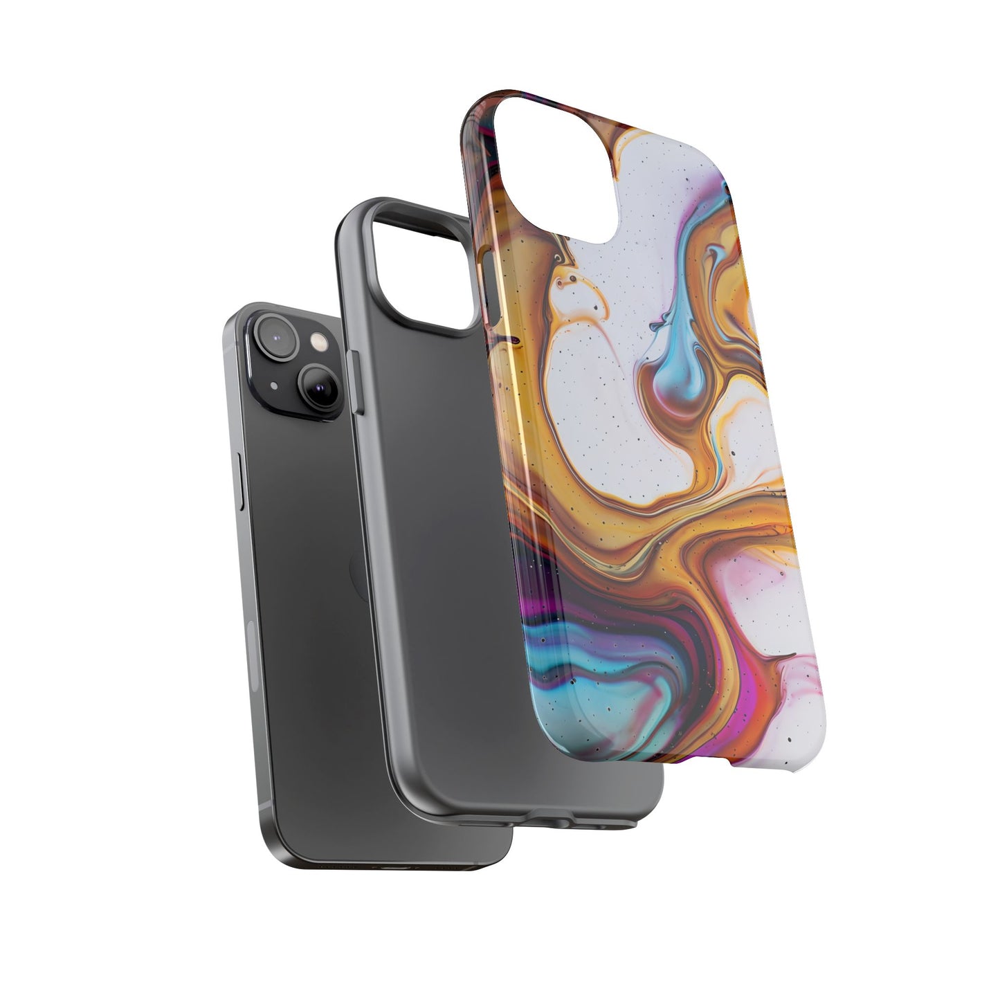 Artistic Phone Case, Tough Cases with Colorful Marble Design