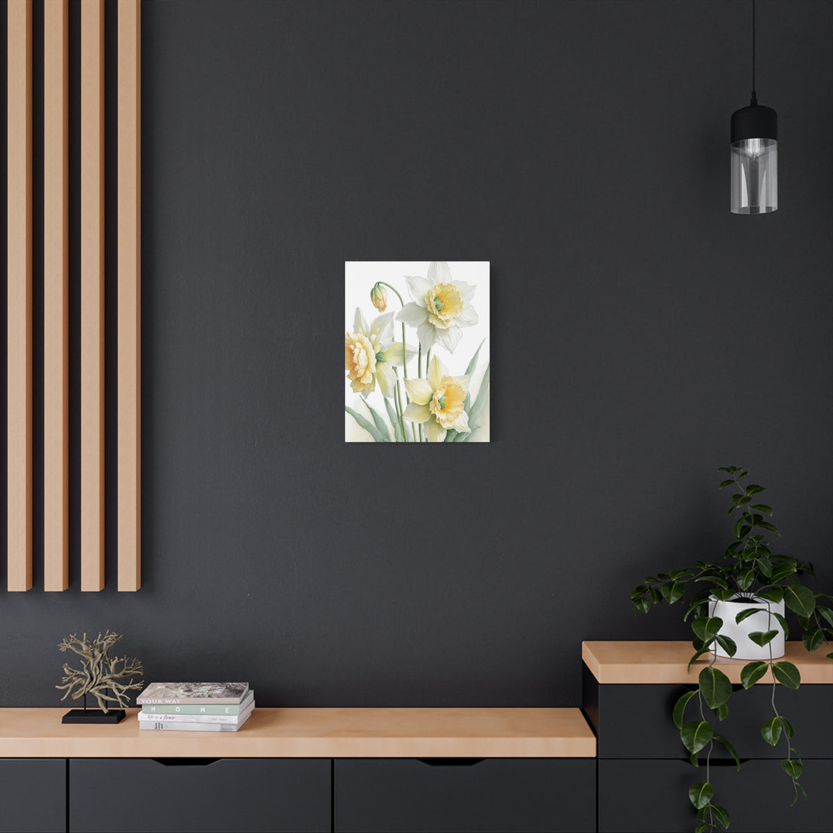 Matte Canvas, Stretched, 1.25" beautiful flowers white and yellow.