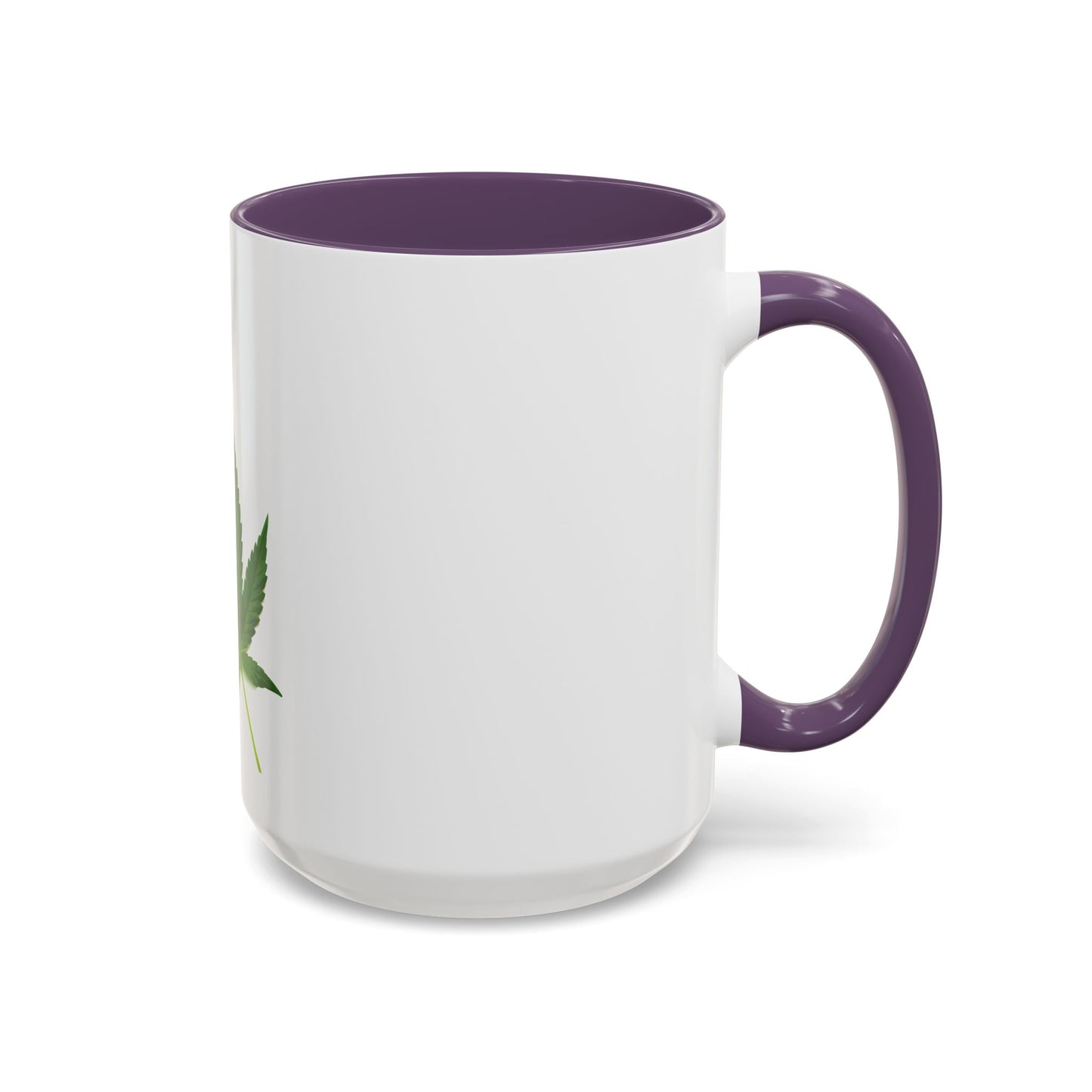 Marijuana Leaf Accent Coffee Mug | Cannabis Lover's Gift, Unique Coffee Cup, Pothead Mug, Stoner Gift Idea, Greenery Decor