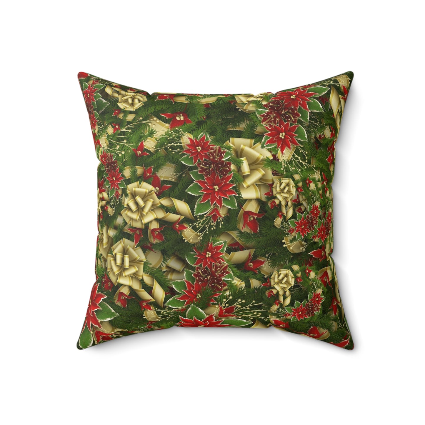 Festive Floral Throw Pillow | Christmas Decor, Holiday Cushion, Gift for Home, Seasonal Accent Pillow, Cozy Living Room