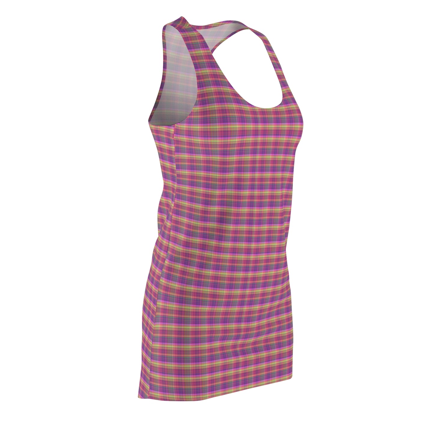 Vibrant Checkered Racerback Dress for Summer Fun, Casual Day Out, Festivals, Beachwear, Everyday Comfort, Trending Style