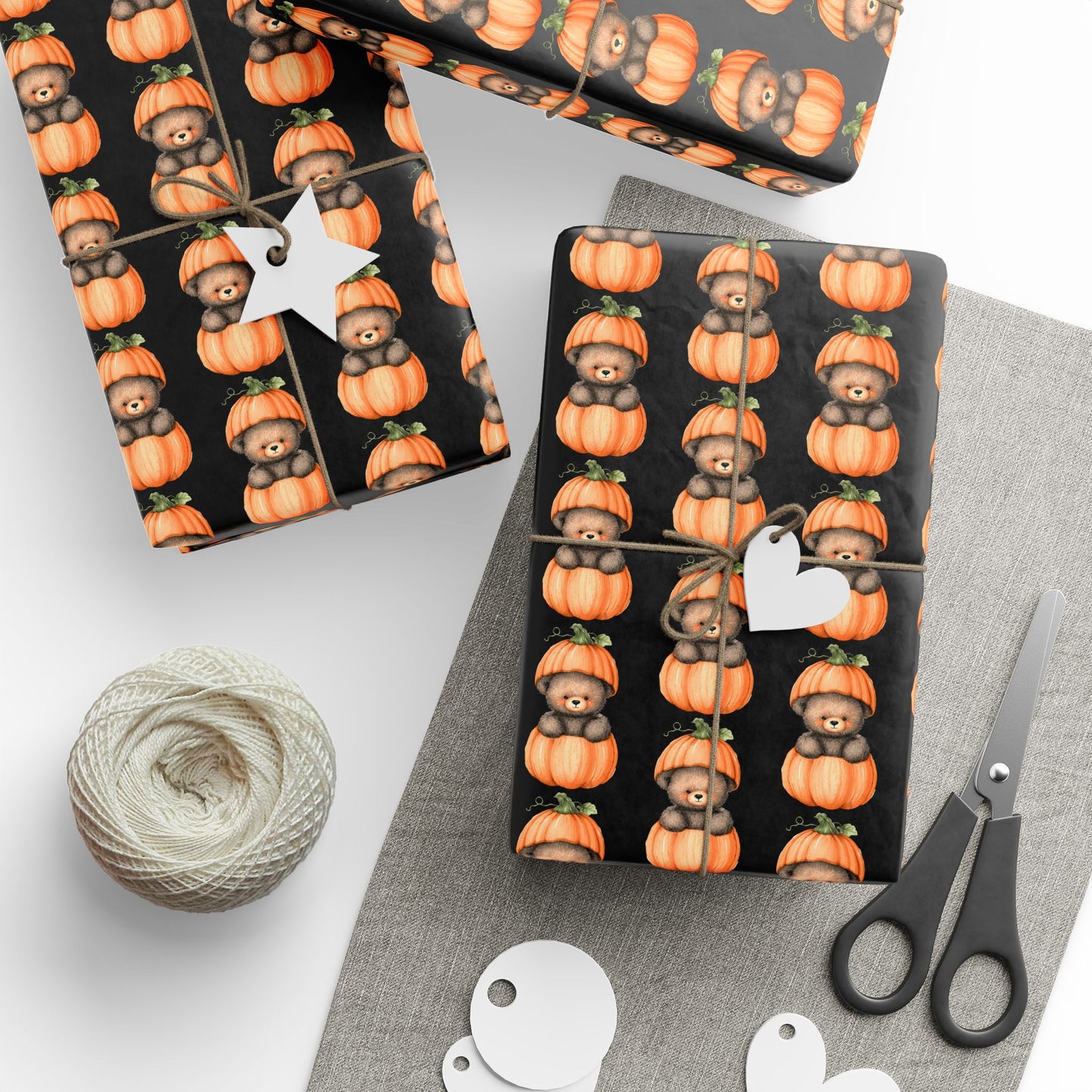Halloween Pumpkin Wrapping Paper, Fall Gift Wrap, Spooky Decor, Autumn Celebration, Trick or Treat Packaging