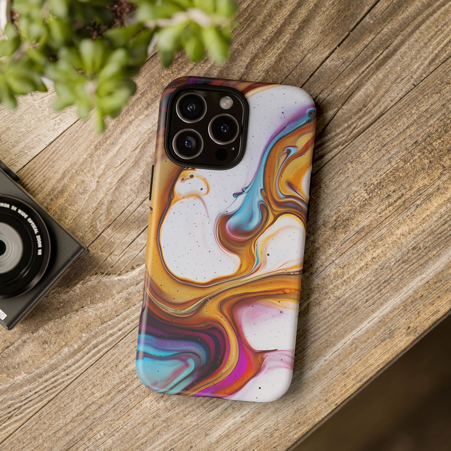 Artistic Phone Case, Tough Cases with Colorful Marble Design