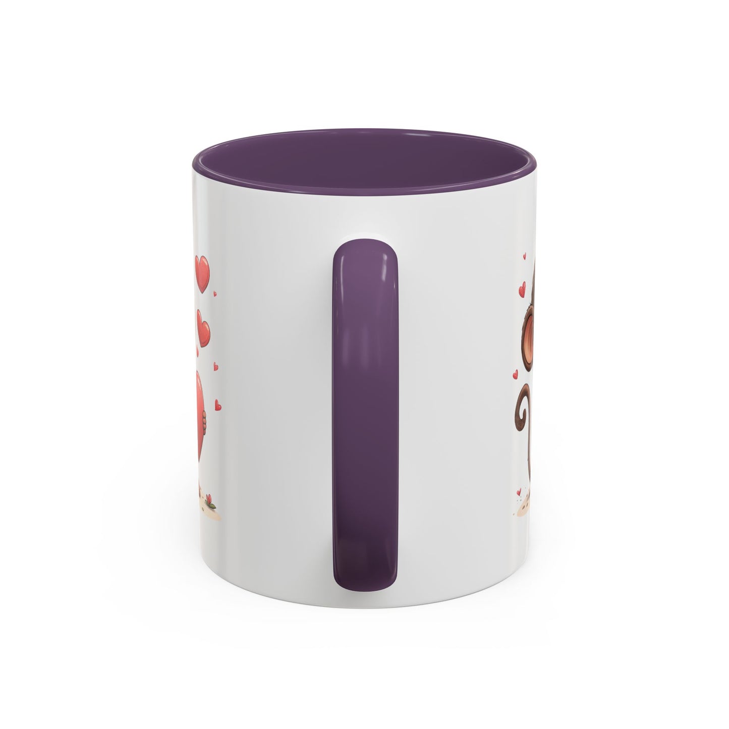 Cute Monkey Love Coffee Mug, Valentine's Gift, Animal Lover's Mug, Heartfelt Coffee Cup, Fun Kitchen Decor