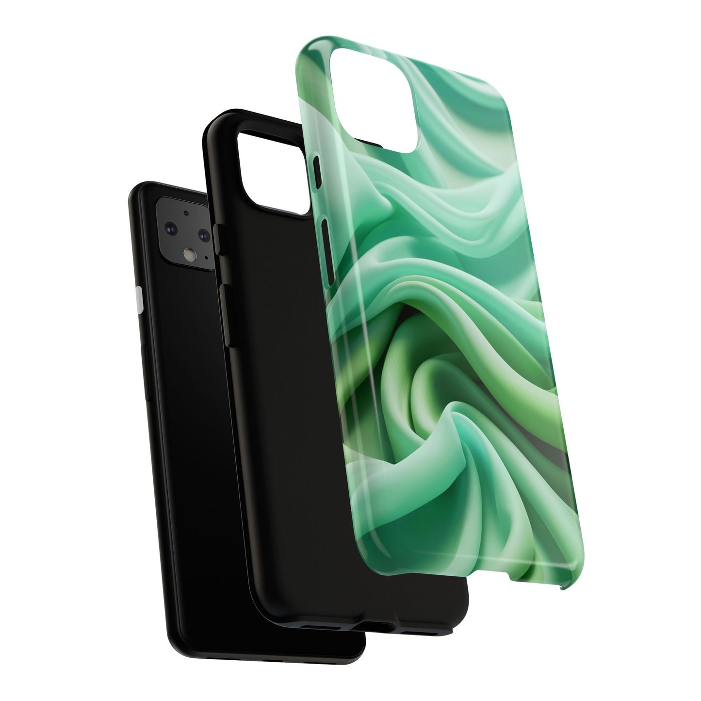 Stylish Phone Case, Tough Case, Green Abstract Design, Cell Phone Cover, Unique Gift, Trendy Accessory