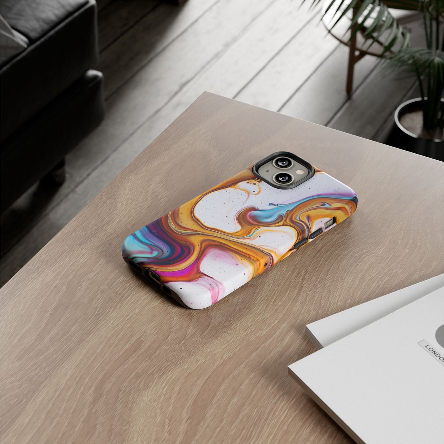 Artistic Phone Case, Tough Cases with Colorful Marble Design