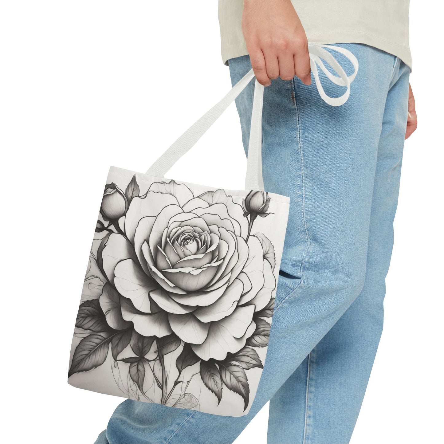 Elegant Floral Tote Bag, Garden Lover Gift, Shopping Bag, Art Print Tote, Mother's Day Gift, Eco-Friendly Canvas Bag