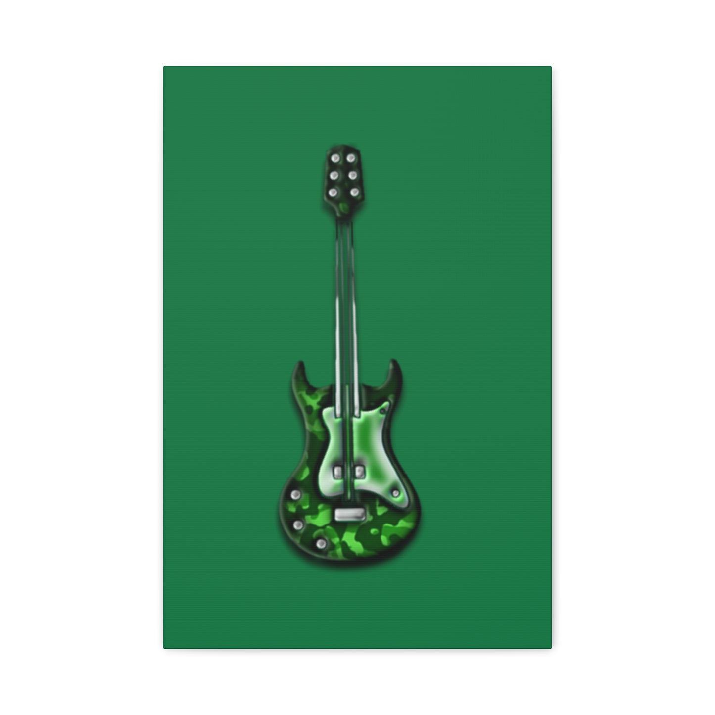 Green Electric Guitar Canvas Art, Music Wall Decor, Rock n Roll Gift, Guitar Lover's Art, Stretched Green Canvas, Home Theater Decor