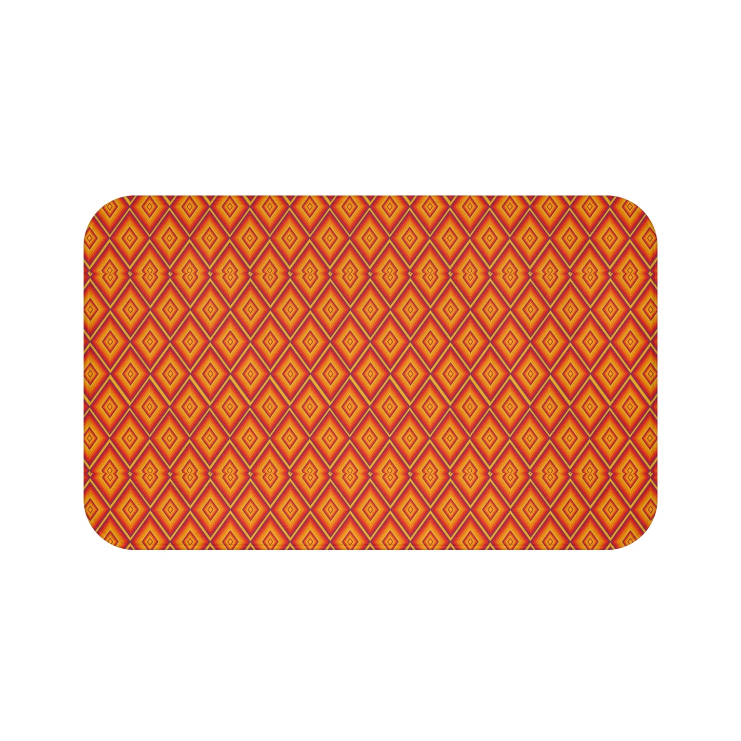Vibrant Geometric Pattern Bath Mat | Bohemian Bathroom Decor, Non-Slip Mat, Easy-Clean Pad, Summer Vibes, Gift for Home