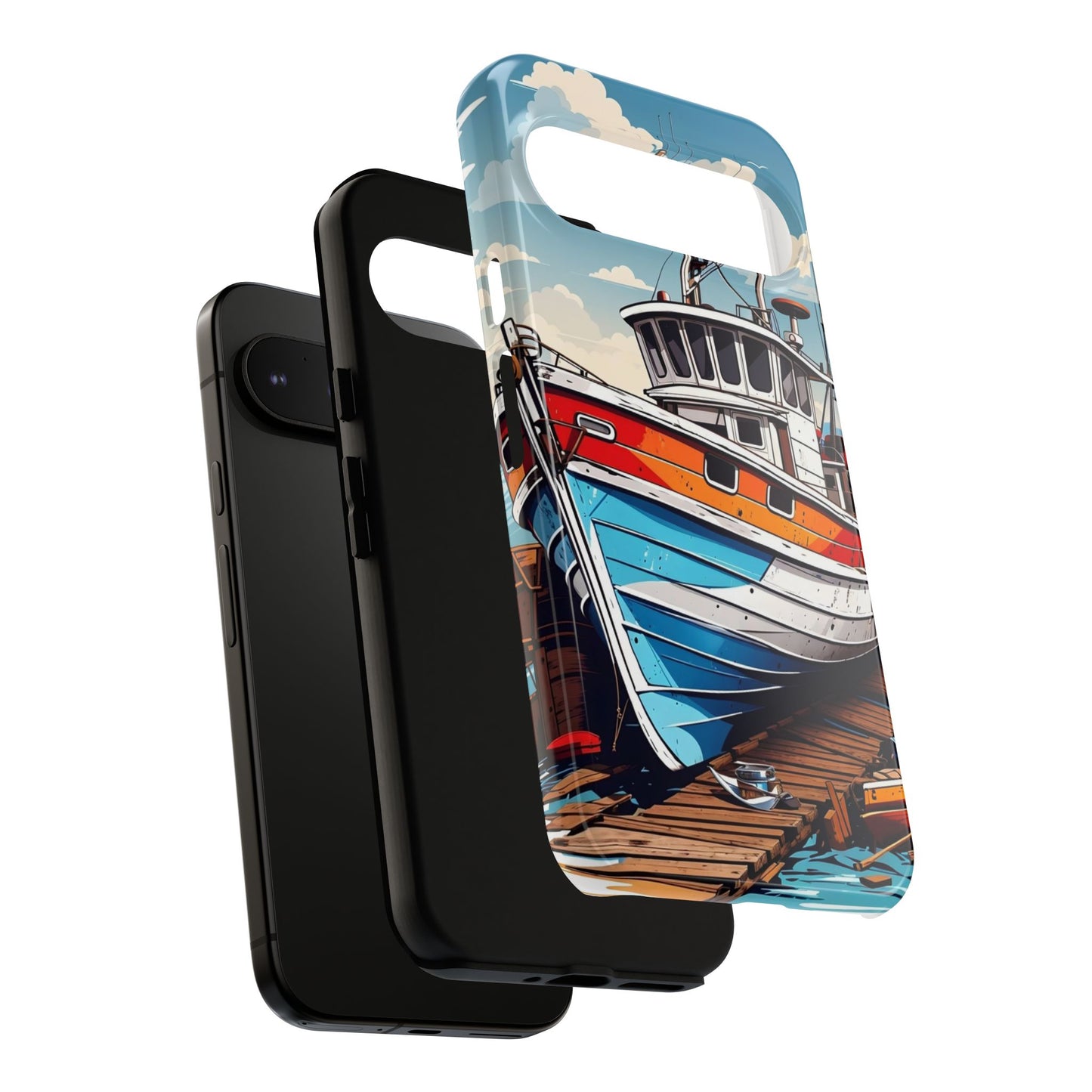 Colorful Fishing Boat Phone Case | Nautical Gift, Marine Design, Coastal Aesthetic, Summer Vibes, Sea Lover's Accessory