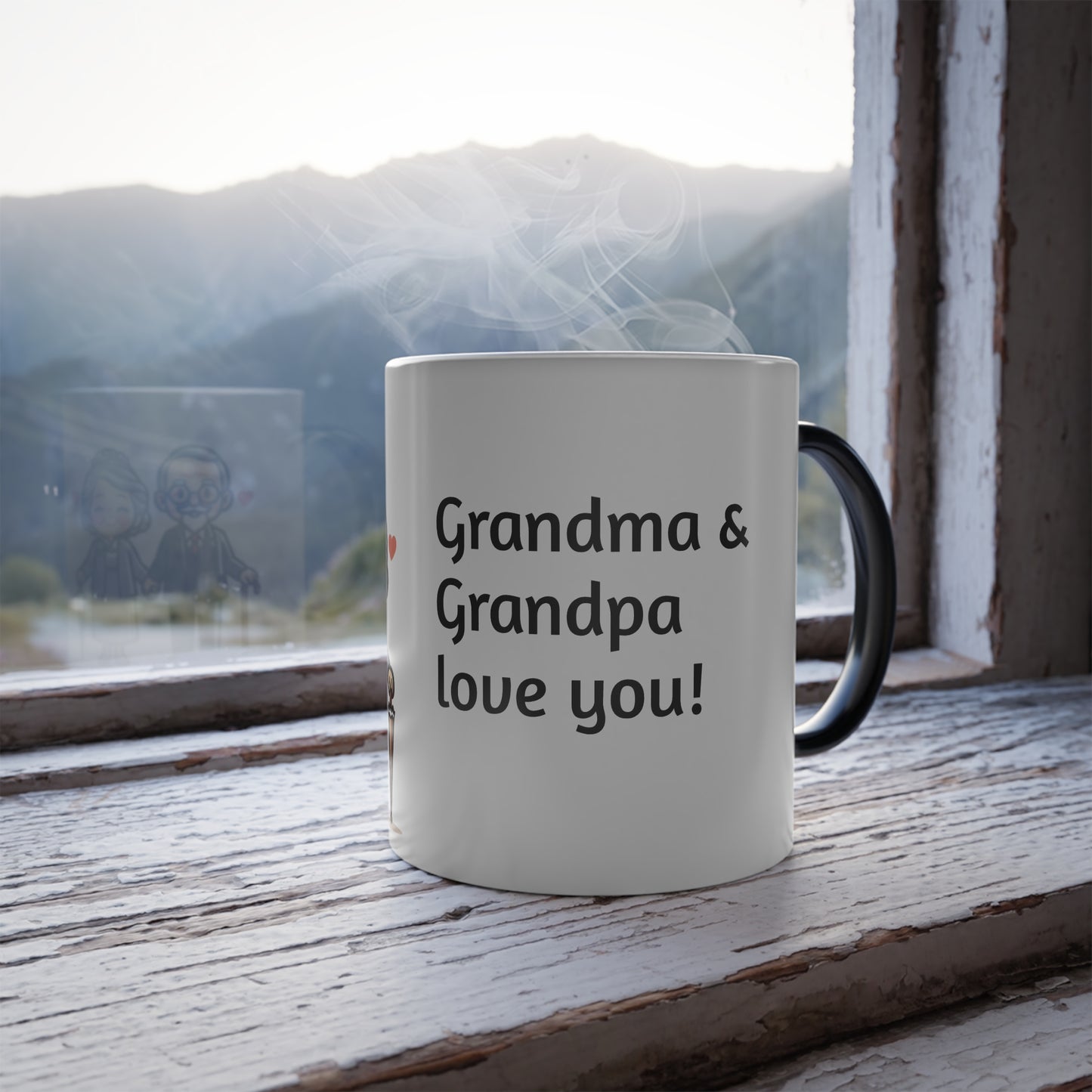 Color Morphing Mug with Sweet Grandparents Design | Perfect Gift for Grandma and Grandpa, Family Love Mug,