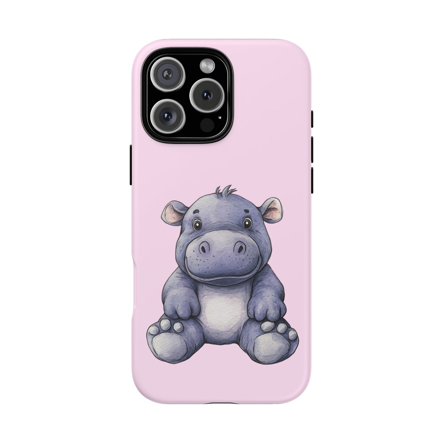Cute Hippo Phone Case - Tough Cases, Animal Phone Cover, Kawaii Accessories, Gifts for Kids, Unique Tech Gear