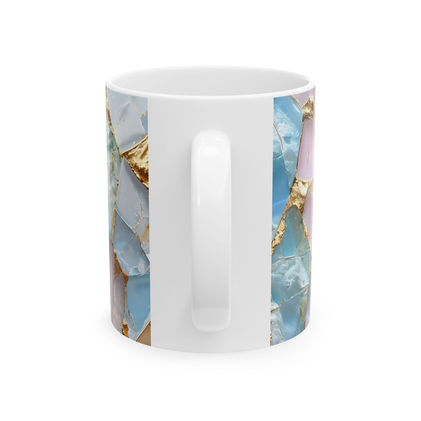 Elegant Geometric Ceramic Mug, Stylish Coffee Cup