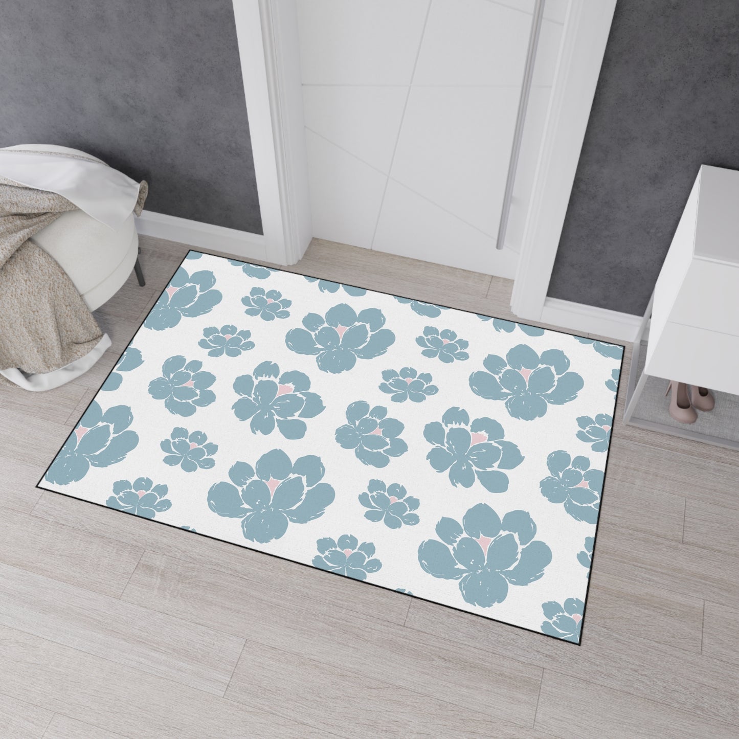 Floral Heavy Duty Floor Mat - Durable Entrance Rug, Non-Slip, Home Decor, Kitchen Textile, Gifts for Housewarming