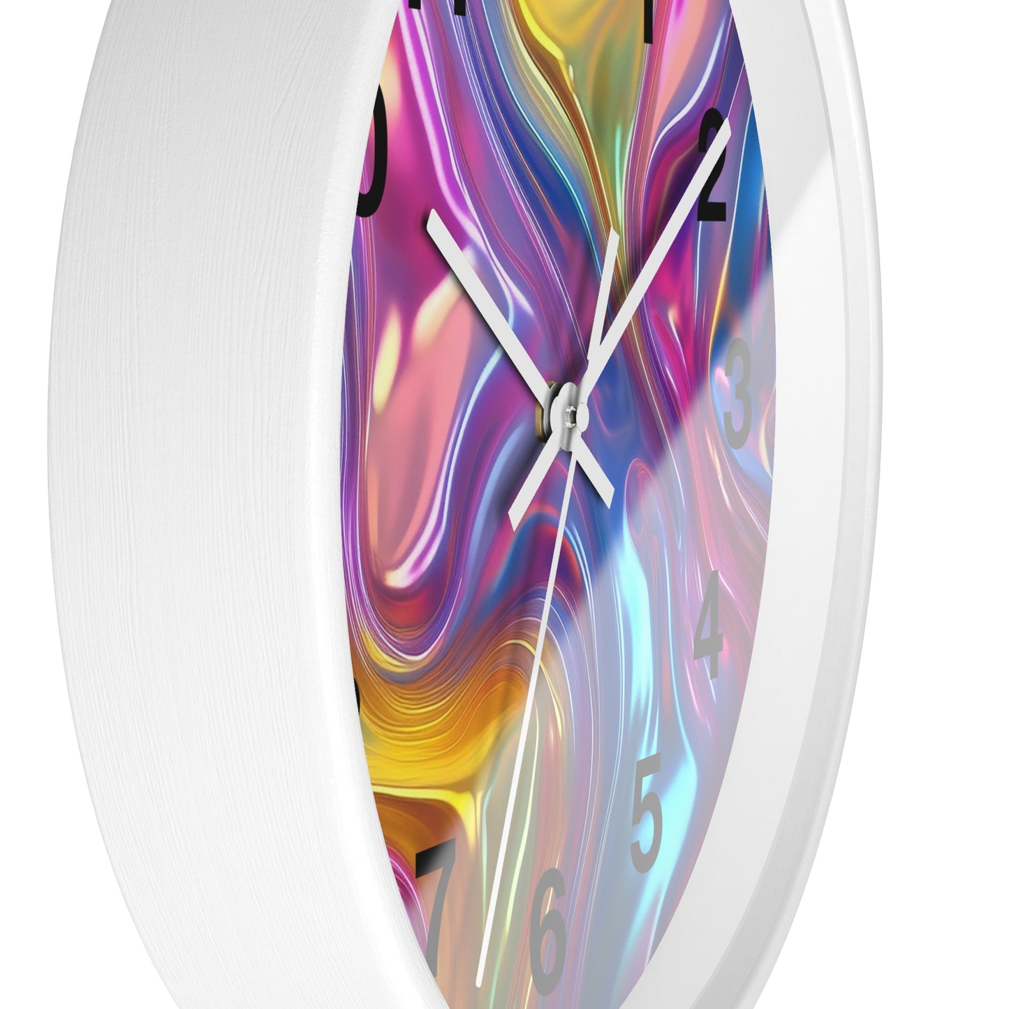 Vibrant Swirl Wall Clock – Colorful Home Decor, Modern Art Clock, Unique Gift, Living Room Accent, Abstract Wall Art