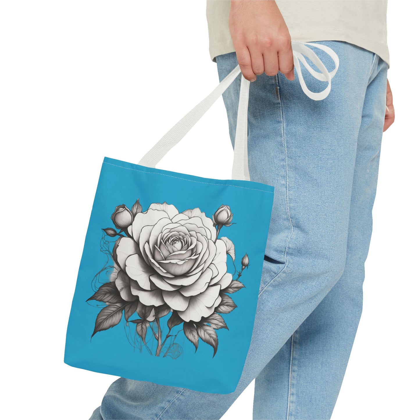 Elegant Floral Tote Bag with Roses, Chic Reusable Grocery Bag, Perfect Gift for Her, Stylish Handbag, Everyday Essentials