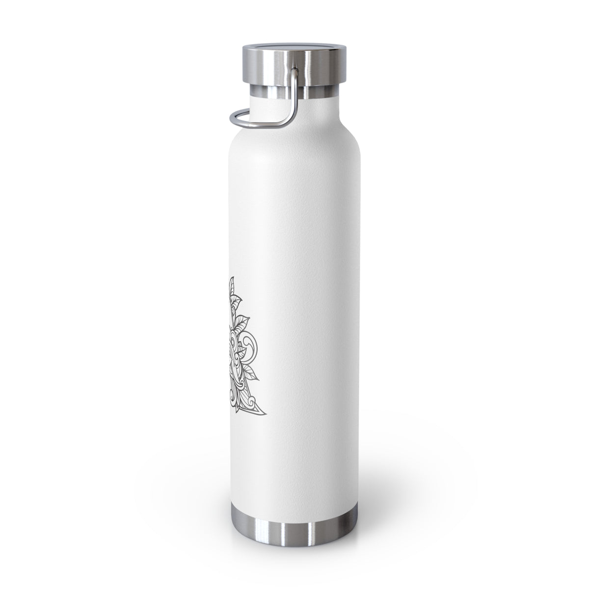 Boho Art Cold Drink Tumbler- Letter A, Personalized Water Bottle, Yoga Gift, Stylish Insulated Flask