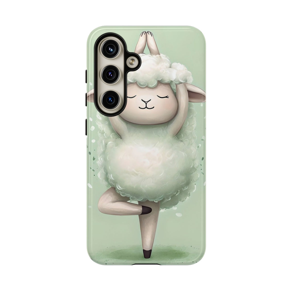 Cute Yoga Sheep Phone Case — Pastel Lamb Ballerina Protective Cover