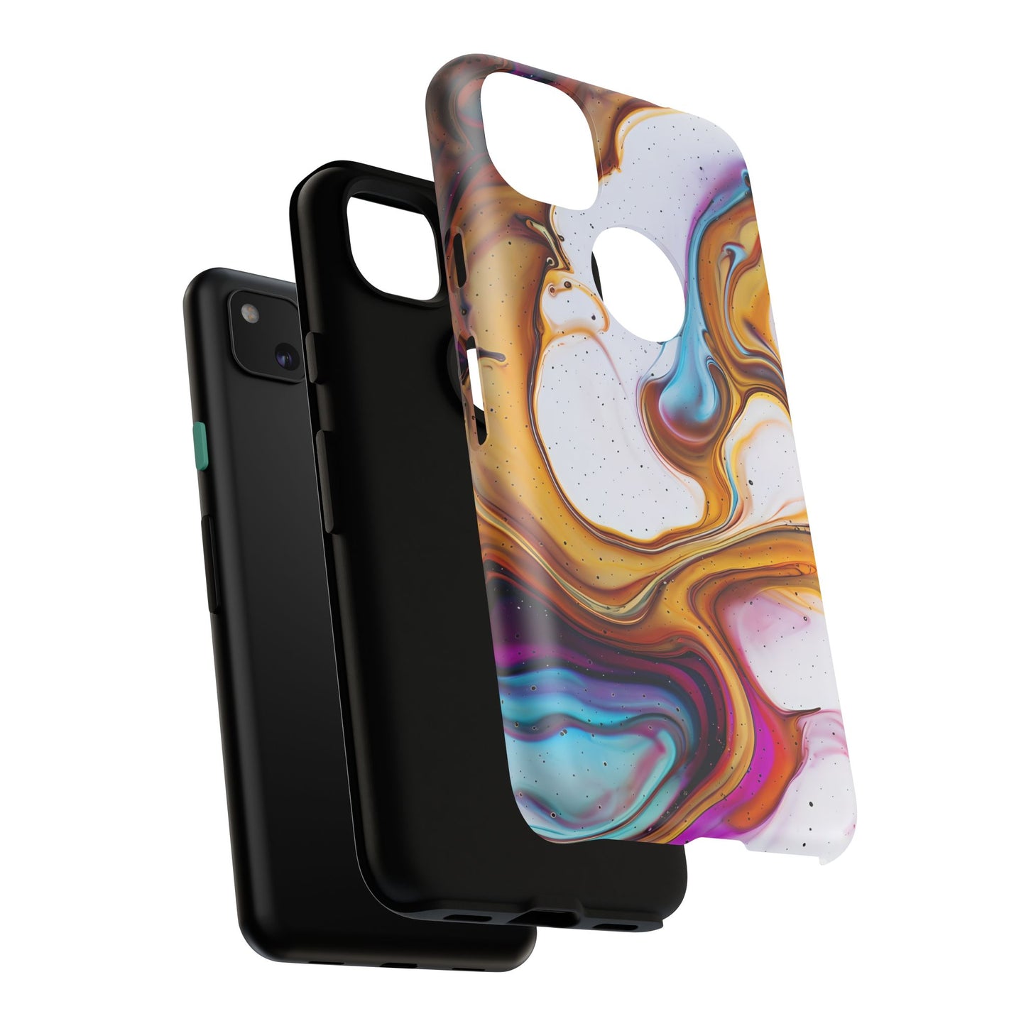 Artistic Phone Case, Tough Cases with Colorful Marble Design