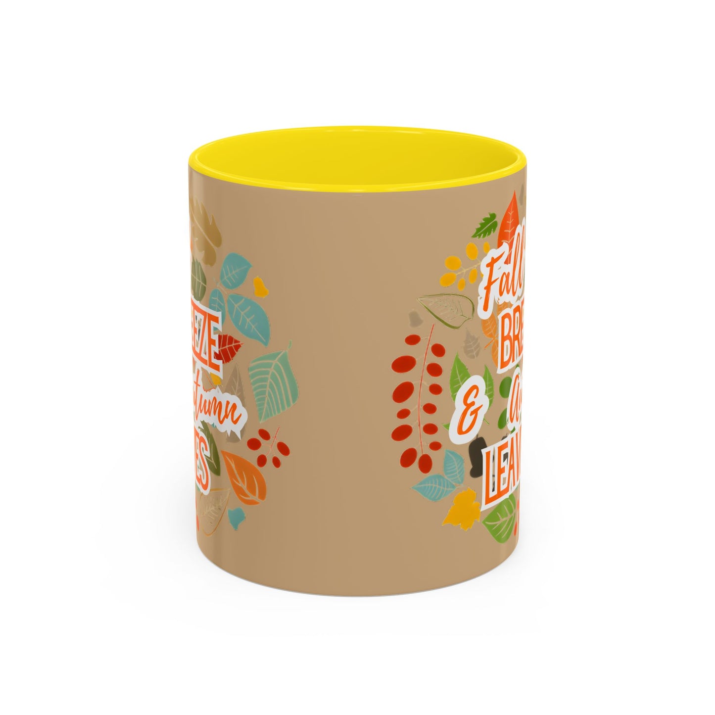 Fall Breeze & Leaves Coffee Mug, Autumn Mug, Seasonal Drinkware, Cozy Kitchen Decor, Perfect Gift for Fall Lovers
