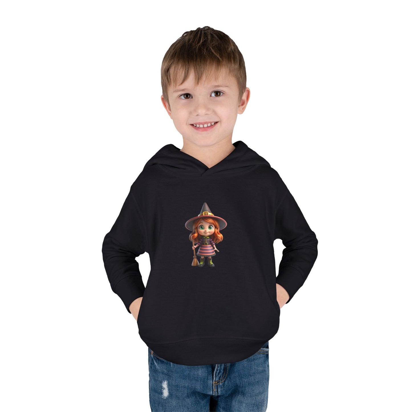 Toddler Witch Fleece Hoodie, Cute Kids Pullover, Halloween Costume, Cozy Toddler Apparel, Spooky Season Gear, Gift for Little Ones