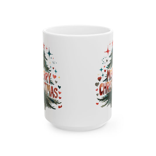 Festive Christmas Mug, Holiday Gift, Hot Cocoa Cup, Merry Christmas Beverage Container, Winter Decor, Family Gatherings
