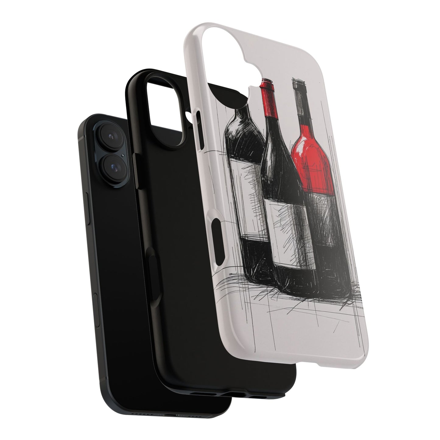 Wine Lover's Phone Case, Tough Phone Cover, Artistic Wine Design, Gift for Wine Enthusiasts, Customizable Case, Unique Wine Art