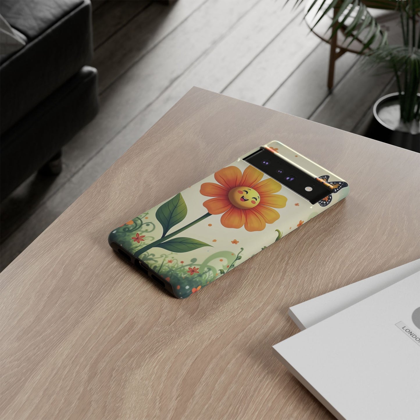 Floral Phone Case with Butterfly Design, Cute Flower Phone Cover for Nature Lovers, Eco-Friendly Gift, Spring Vibes, Birthday Present