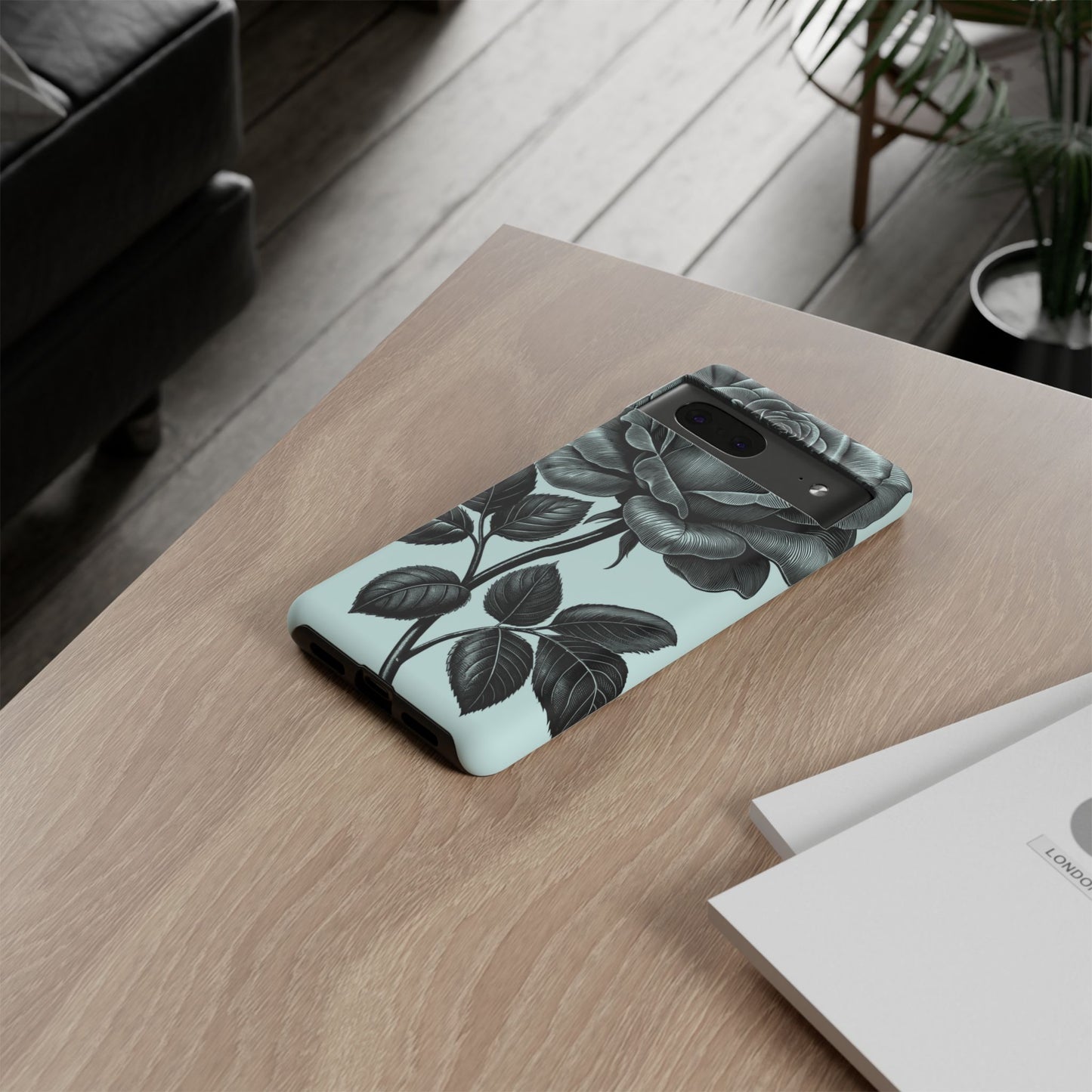Elegant Floral Phone Case, Tough Cases for iPhones, Black Rose Design, Gift for Her, Stylish Phone Cover, Birthday Gifts