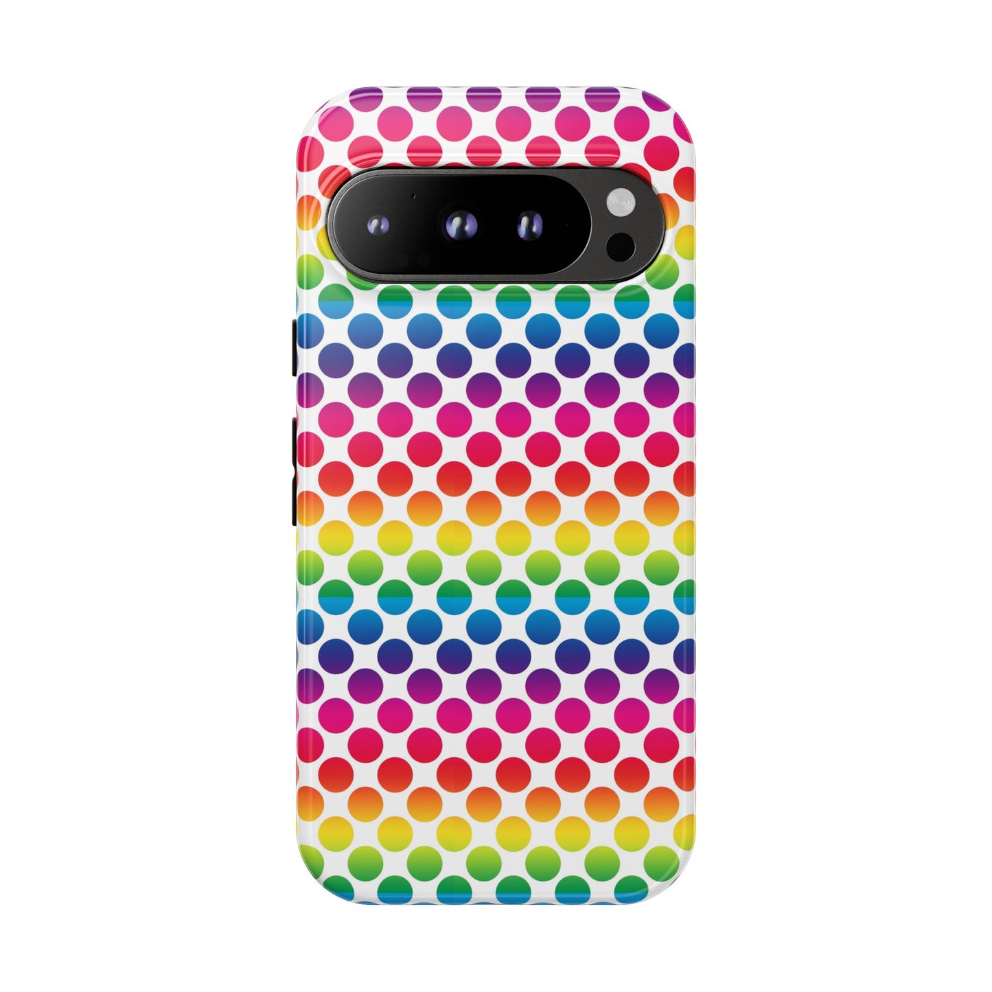 Rainbow Dot Phone Case, Colorful Phone Cover, Fun Phone Accessory, Gift for Friends, Trendy Mobile Case
