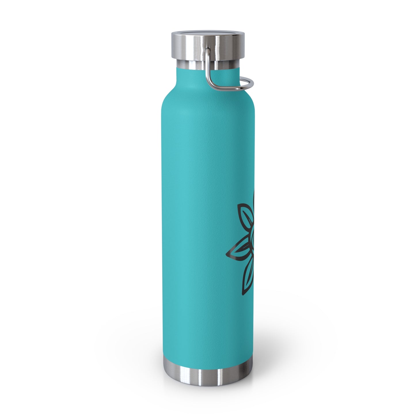 Flower Design Copper Insulated Water Bottle, Eco-Friendly Drink Flask, Vacation Travel Mug, Gift for Plant Lovers, Outdoor Hydration Bottle